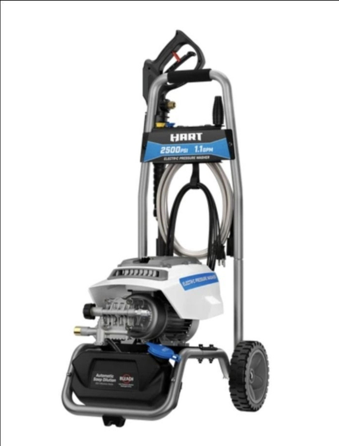 Hart 2500 PSI Electric Brushless Pressure Washer Turbo Nozzle Soap Tank 25′ Hose