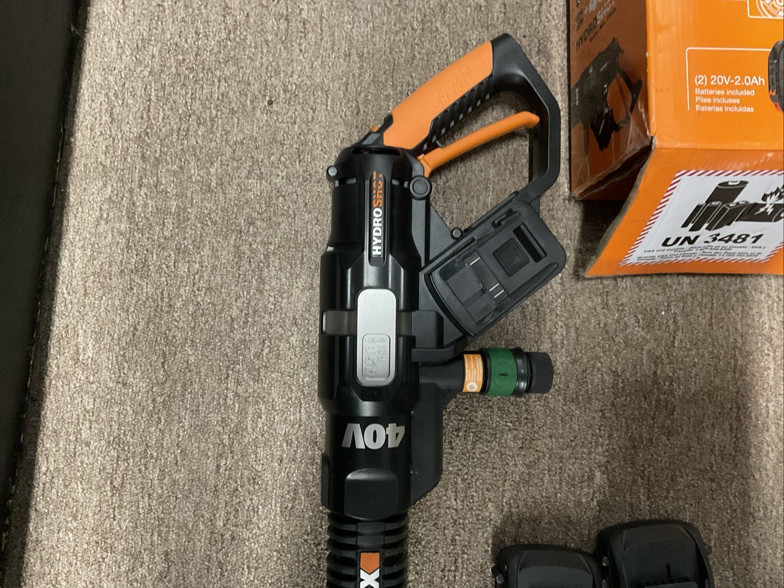 WORX HydroShot WG644 40V Cordless Power Cleaner, Adjustable Nozzle, 450 PSI