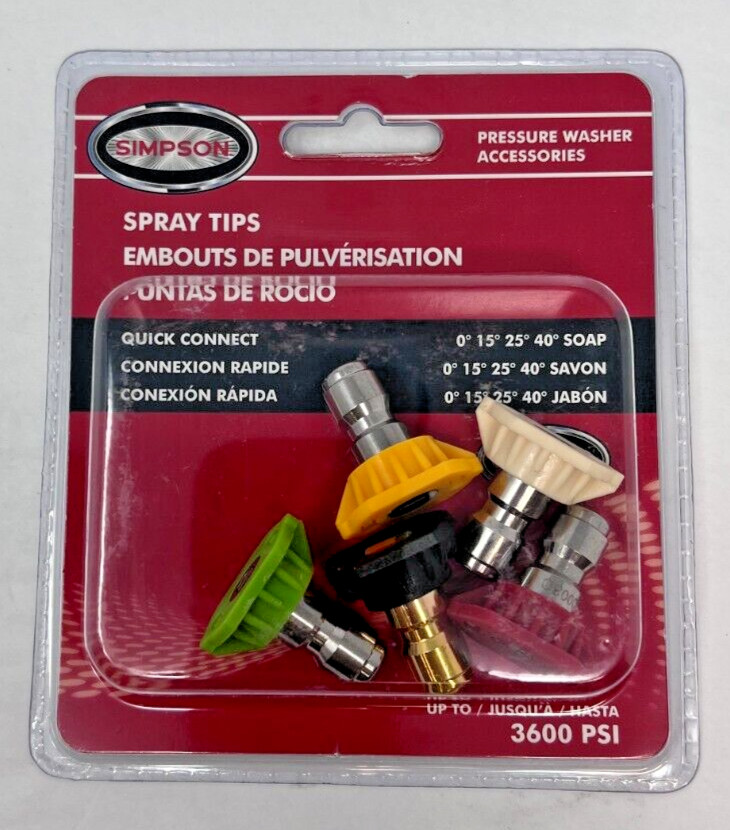 5 Simpson 80145 Spray Pressure Washer Tips Tip 3600 PSI FAST FREE SHIPPING!