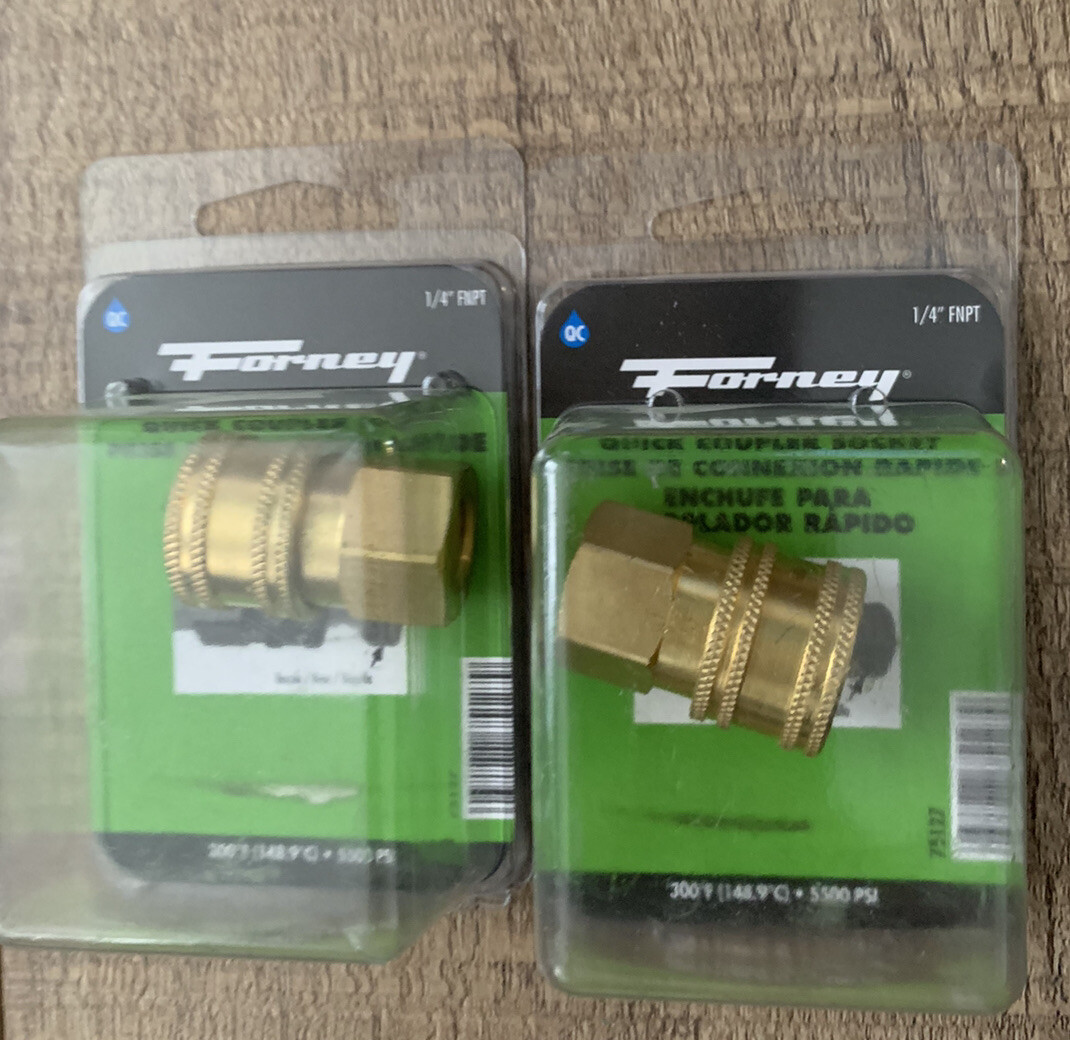 2 Pc-Forney 75127 Brass 5500 PSI FNPT Quick Coupler 1/4 in. Connection