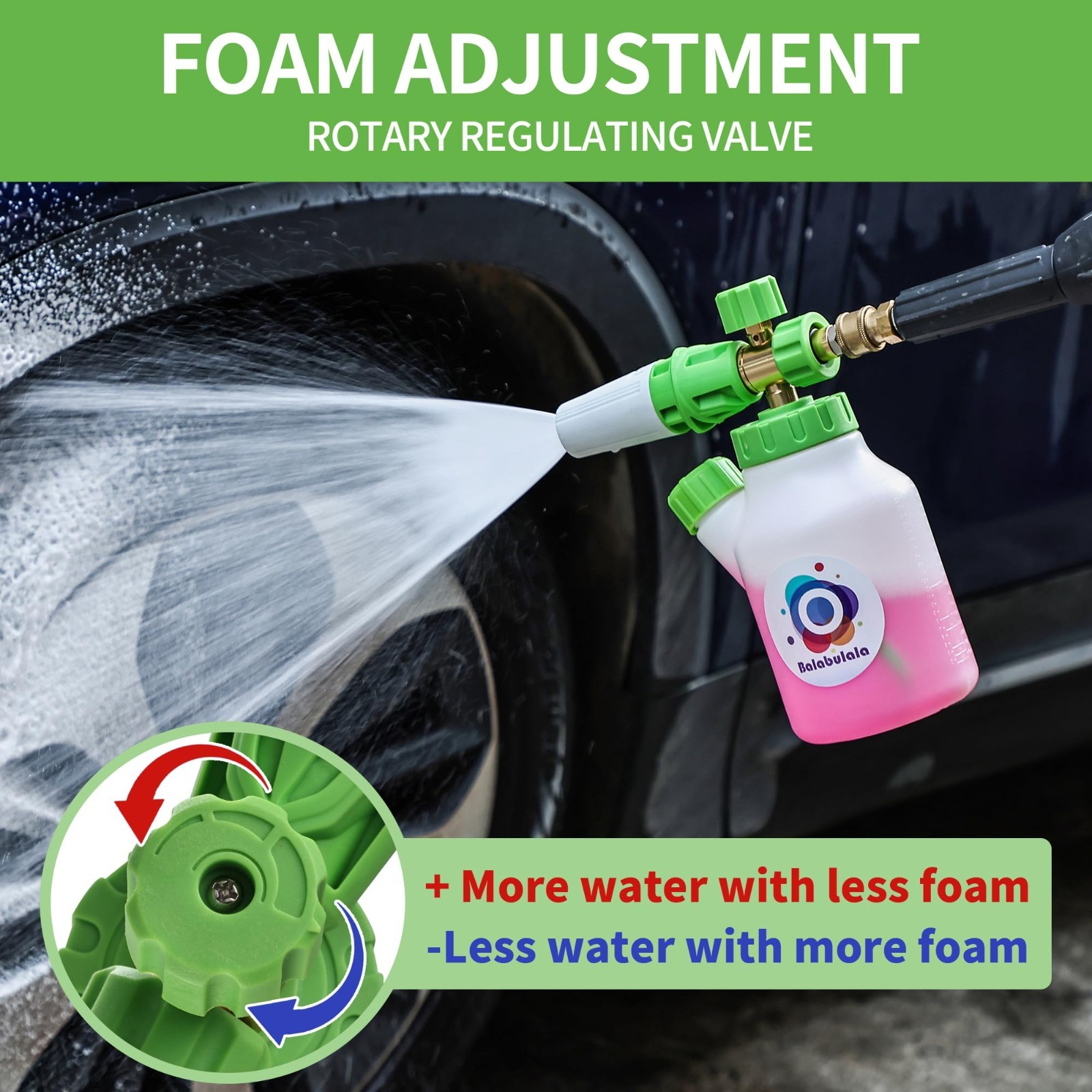 Foam Cannon for Pressure Washer – Dual Connector, M22 & 1/4″ Quick Connect, 4200