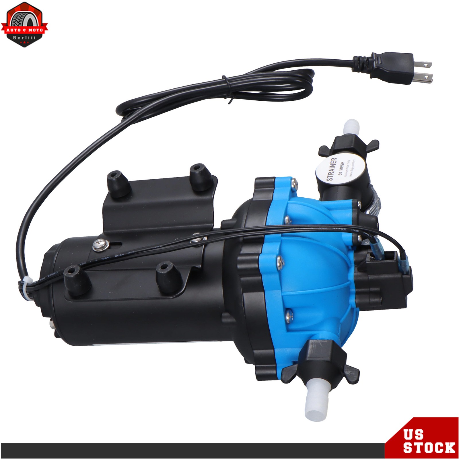 110V AC 5-chamber Water Diaphragm Pump 6GPM 80PSI Self Priming RV Water Pump