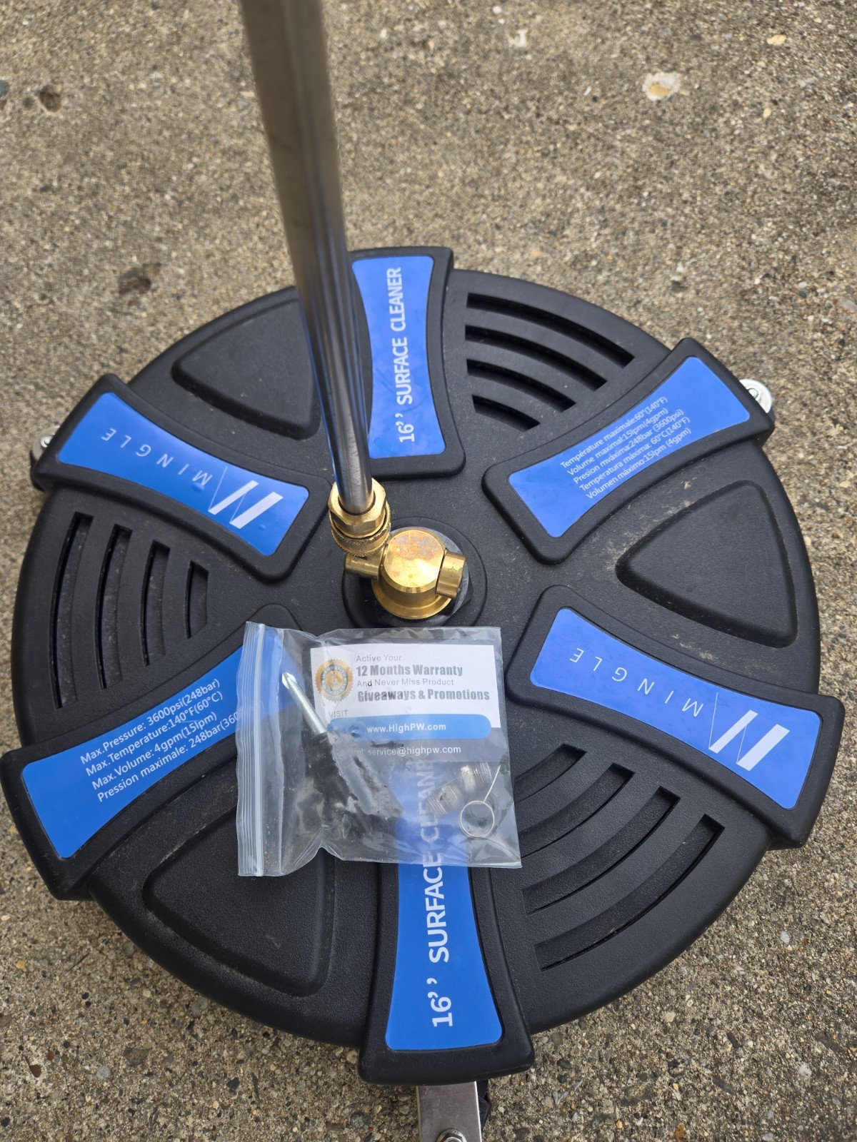 16-Inch Pressure Washer 3600 PSI Stainless Steel Frame Power Washer Accessory