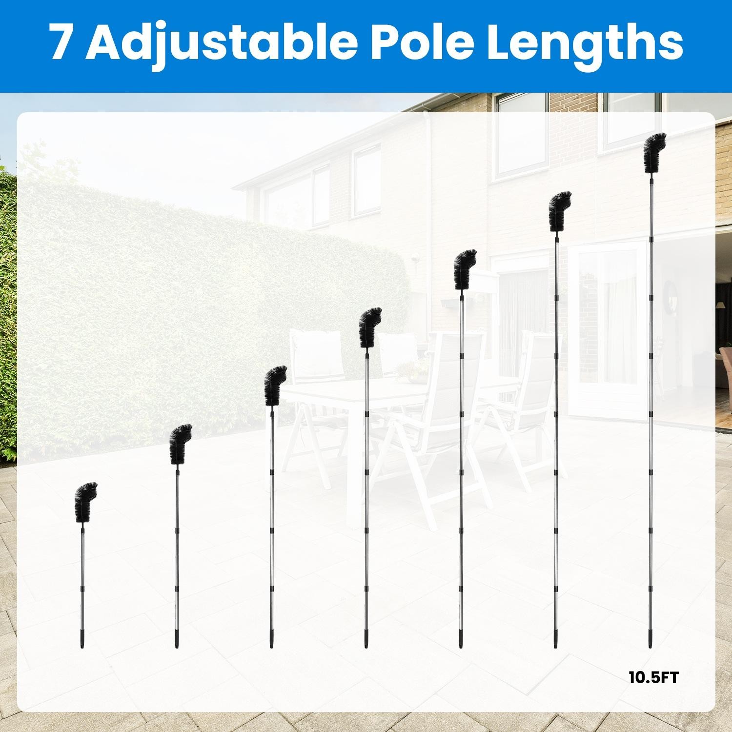 10.5FT Gutter Cleaning Brush w/ Telescoping Handle Rain Cleaner Extendable Tool