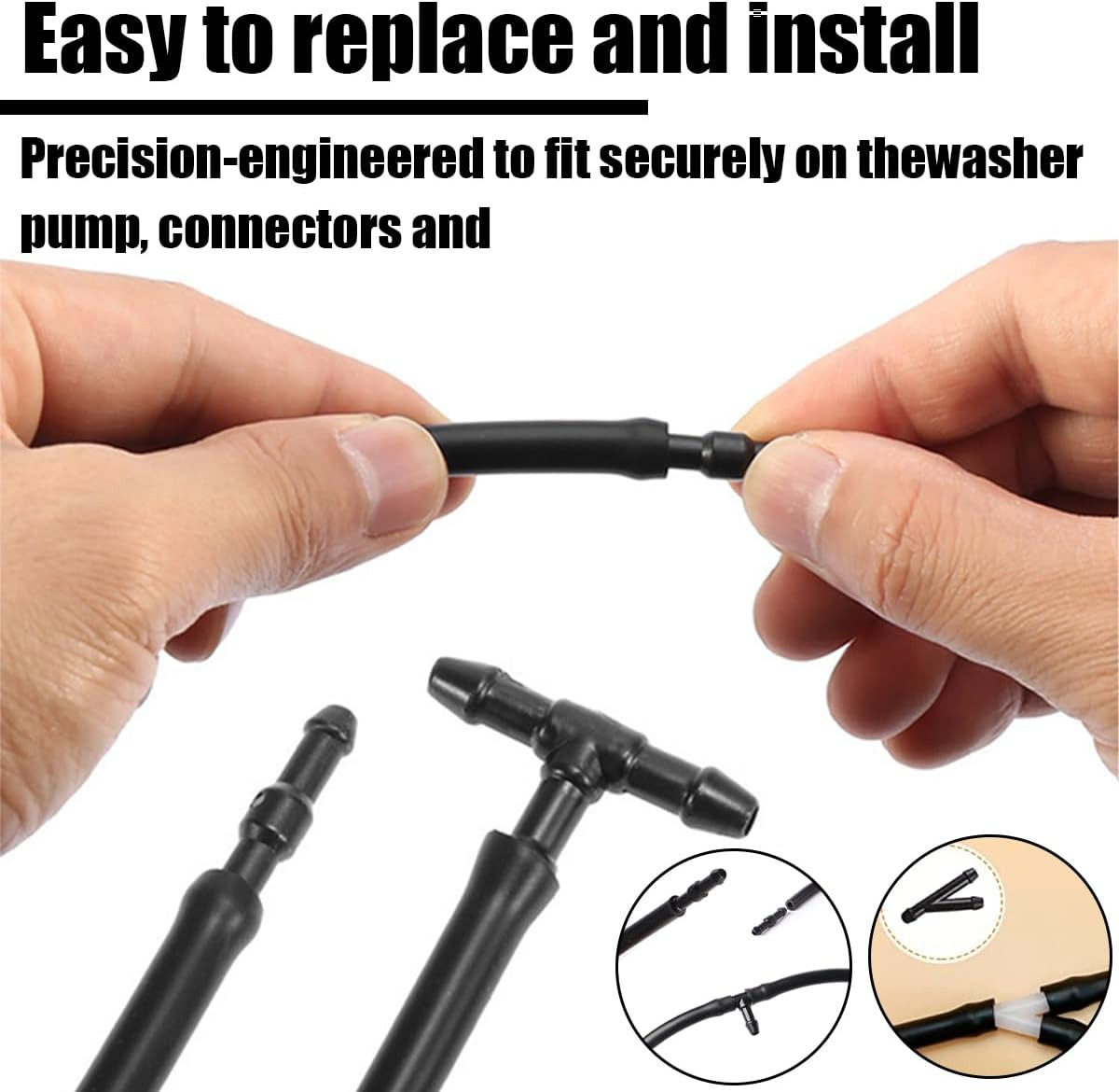 Windshield Washer Hose Kit 4 Meter Wash Fluid Tubing with 12 Pcs Hose Connectors