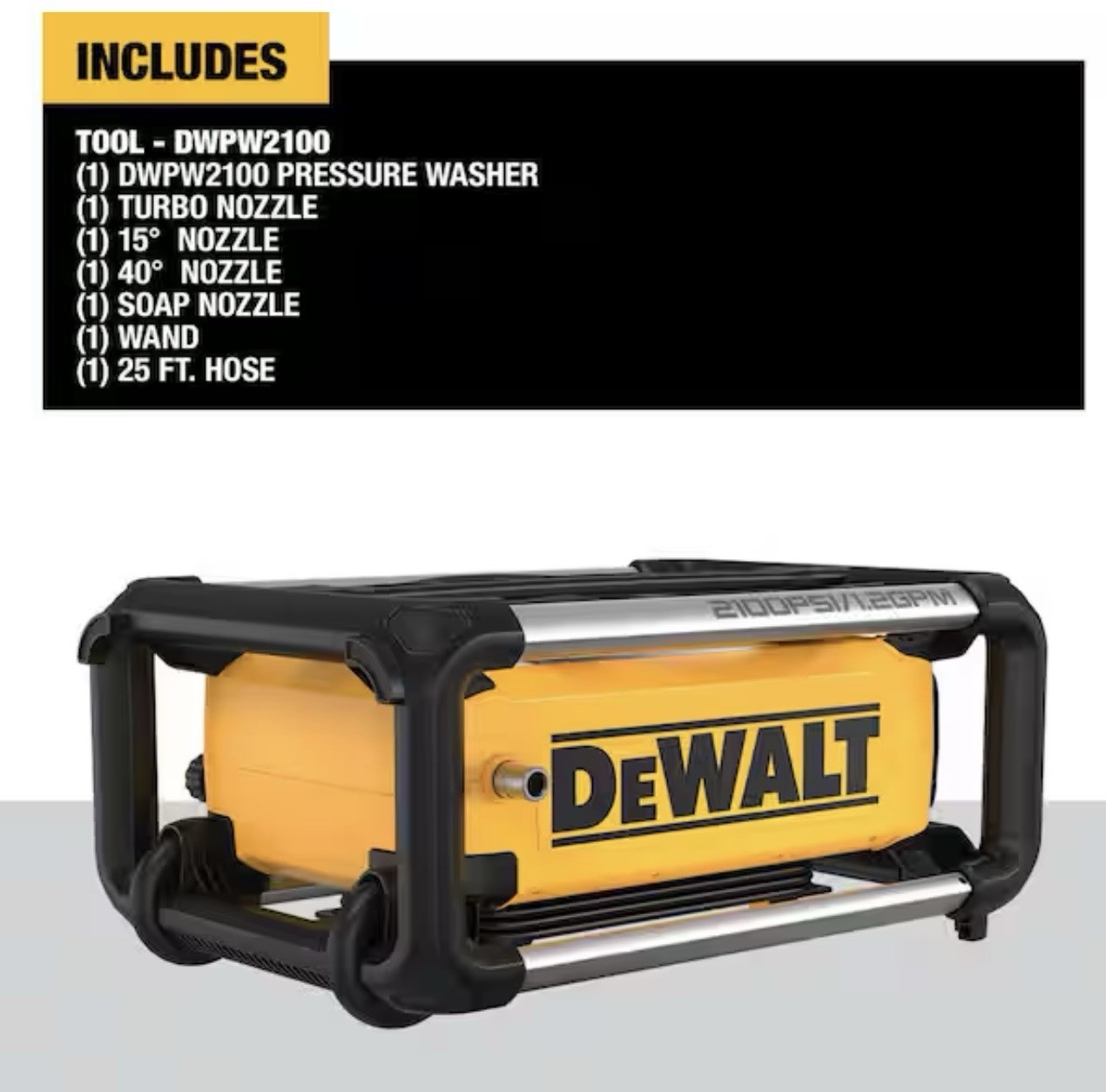 💥NEW SEALED BOX💥DEWALT DWPW2100 1.2gal 2100 PSi COLD WATER PRESSURE WASHER