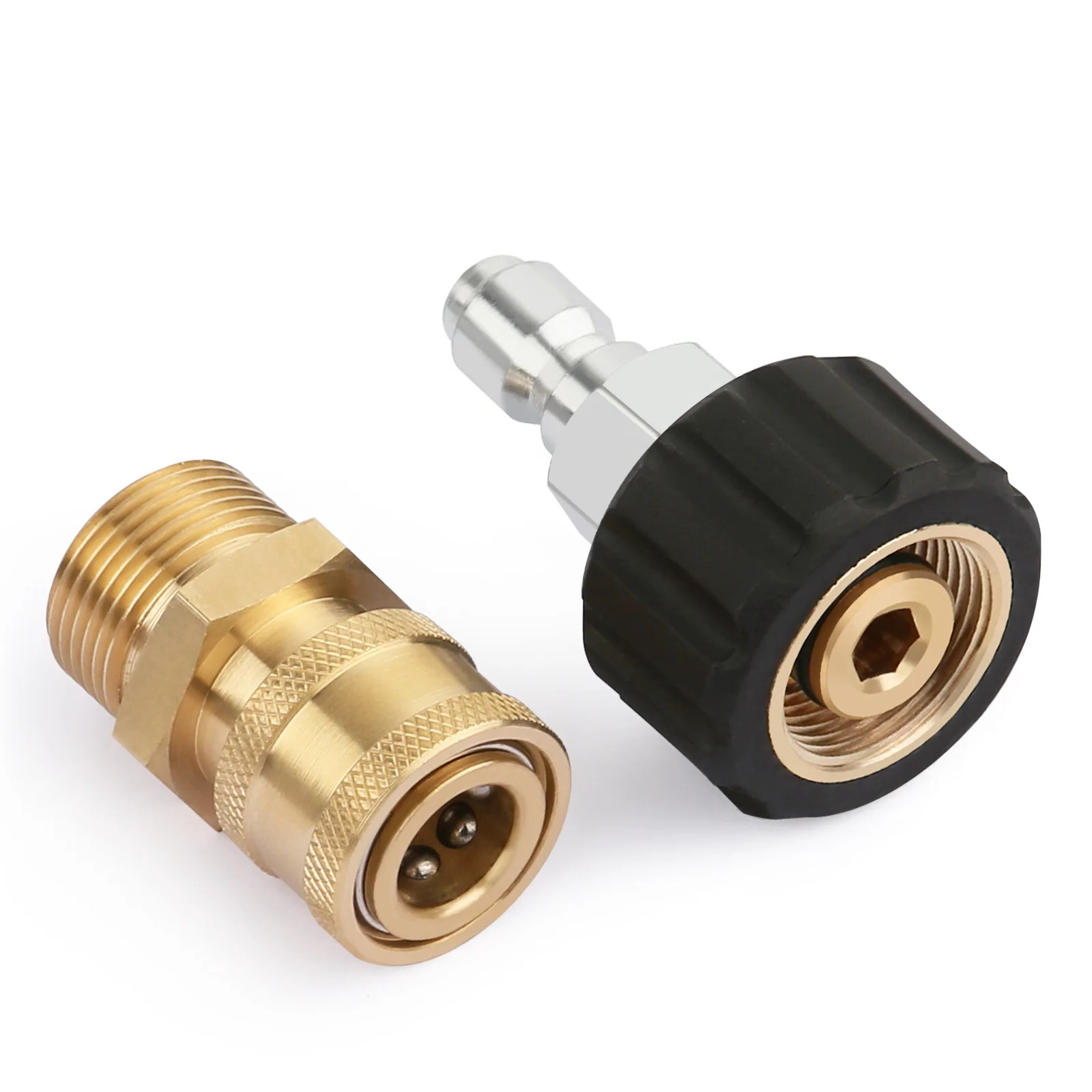 High Pressure Washer Adapter Set Quick Connector M22 (M22-14MM) to 3/8” & 1/4”