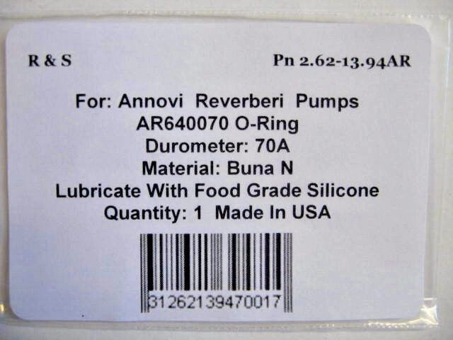 Annovi Reverberi AR640070, Hypro 9910-640070 O Ring / R&S 2.62-13.94AR/ Buna N