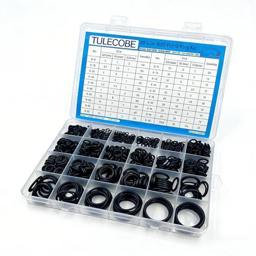 Universal Metric Nitrile Rubber(NBR) O Ring Assortment Kit for 20 Size 1020 Pcs