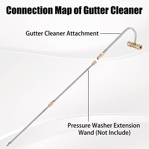 High-Pressure Gutter Cleaner Attachment for Power Washer, 4000 PSI, 4 Nozzles, Q