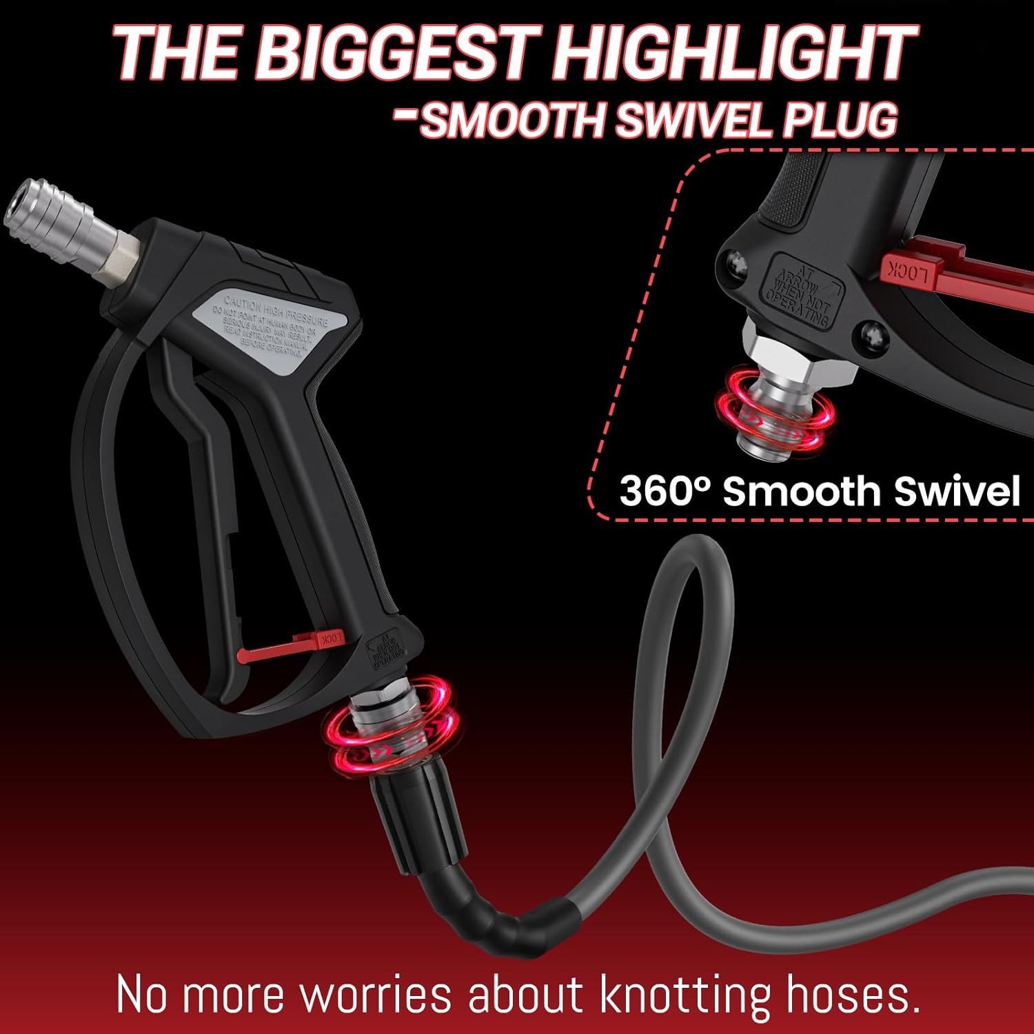 4060 PSI Short Pressure Washer Gun, 3/8″ & 1/4″ Quick Connect Coupler
