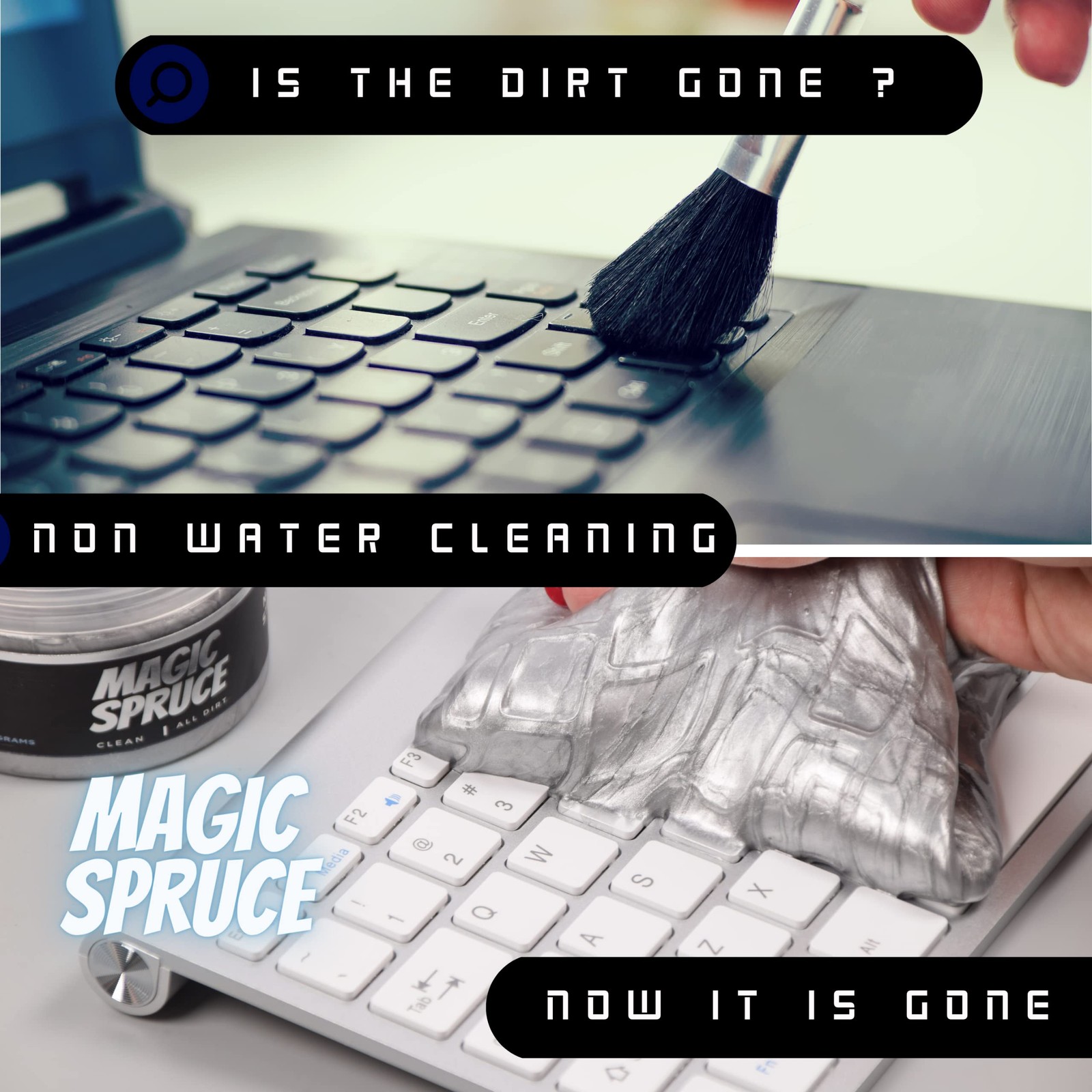MAGIC SPRUCE Cleaning Gel for Car Interior, Universal zzzz-s, Luxury Silver
