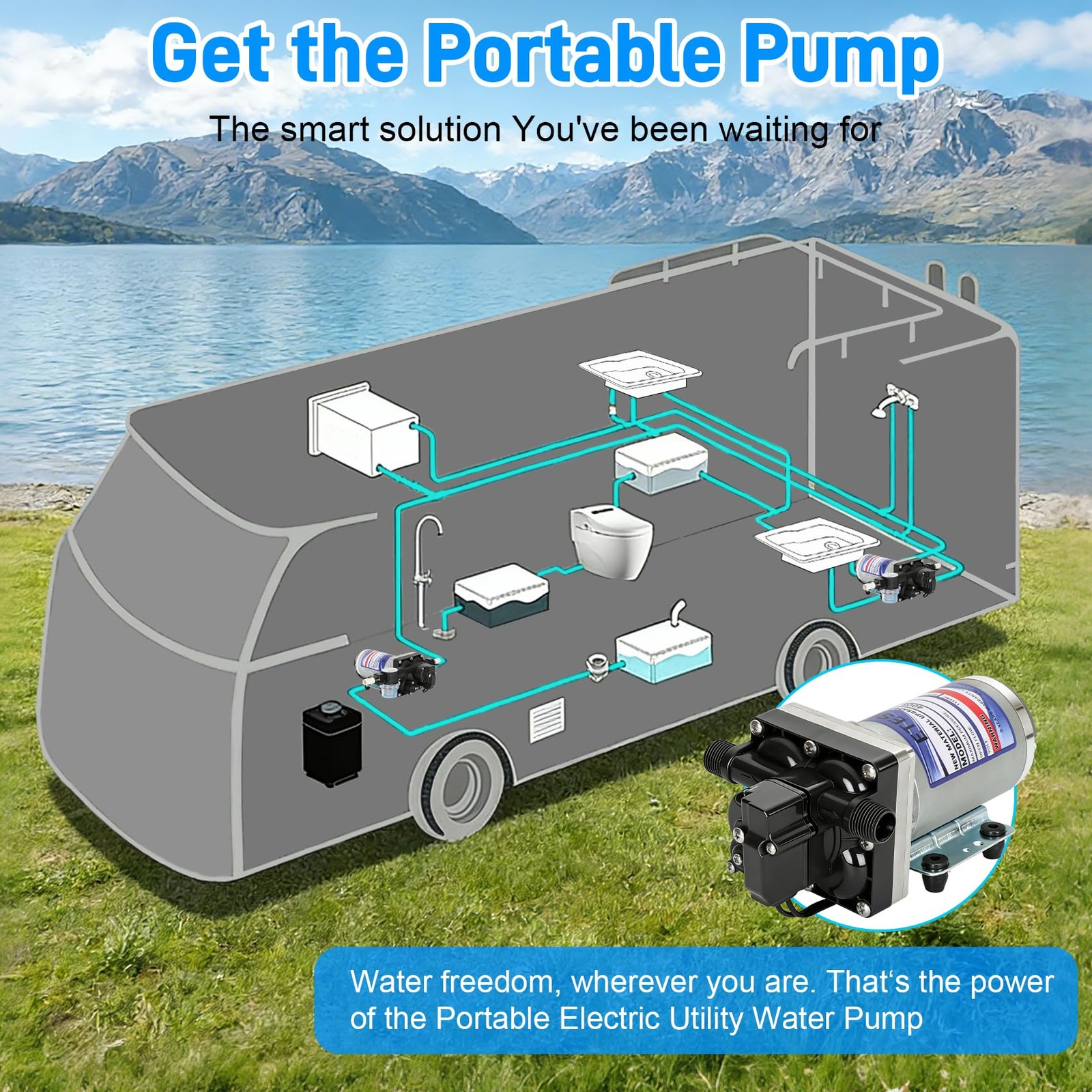 4008-171-A65/E65 Water Pump, 115V 3.0GPM with Strainer, Portable Utility Wate…