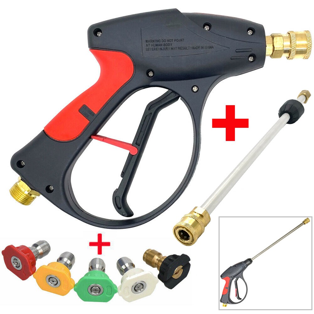 High Pressure Car Power Washer Gun Spray Wand Lance Nozzle and Hose Kit