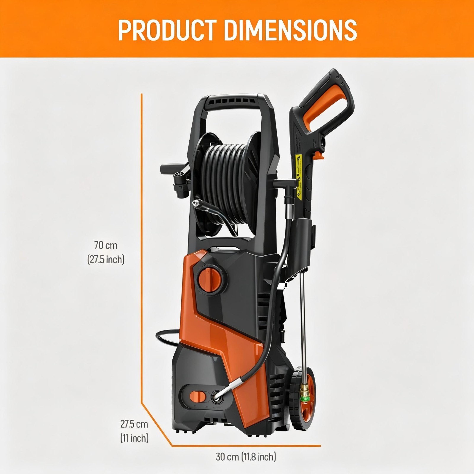 Pressure Washer 4200PSI 2.5GPM, Retractable Hose Reel, 4 Nozzle Tips, for Yard