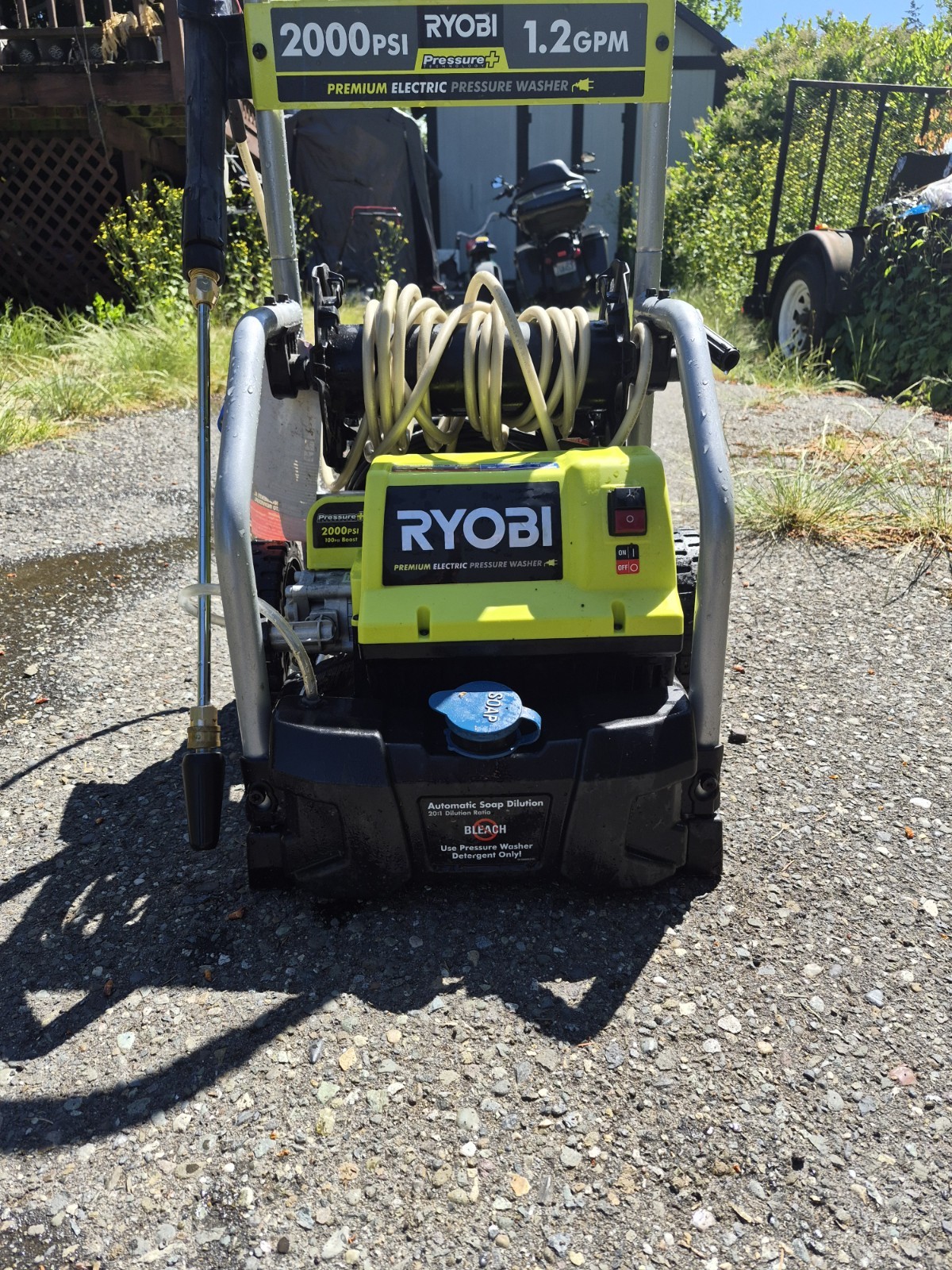 Ryobi 2000 PSI 1.2 GPM Corded Electric Pressure Washer w/ Hose Spray Gun