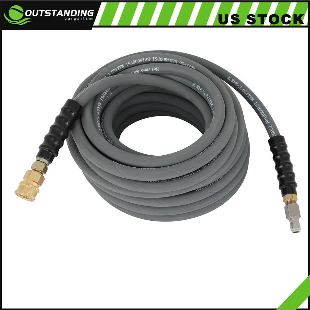 4000psi 50 ft foot 3/8″ Gray Pressure Washer Hose With Couplers