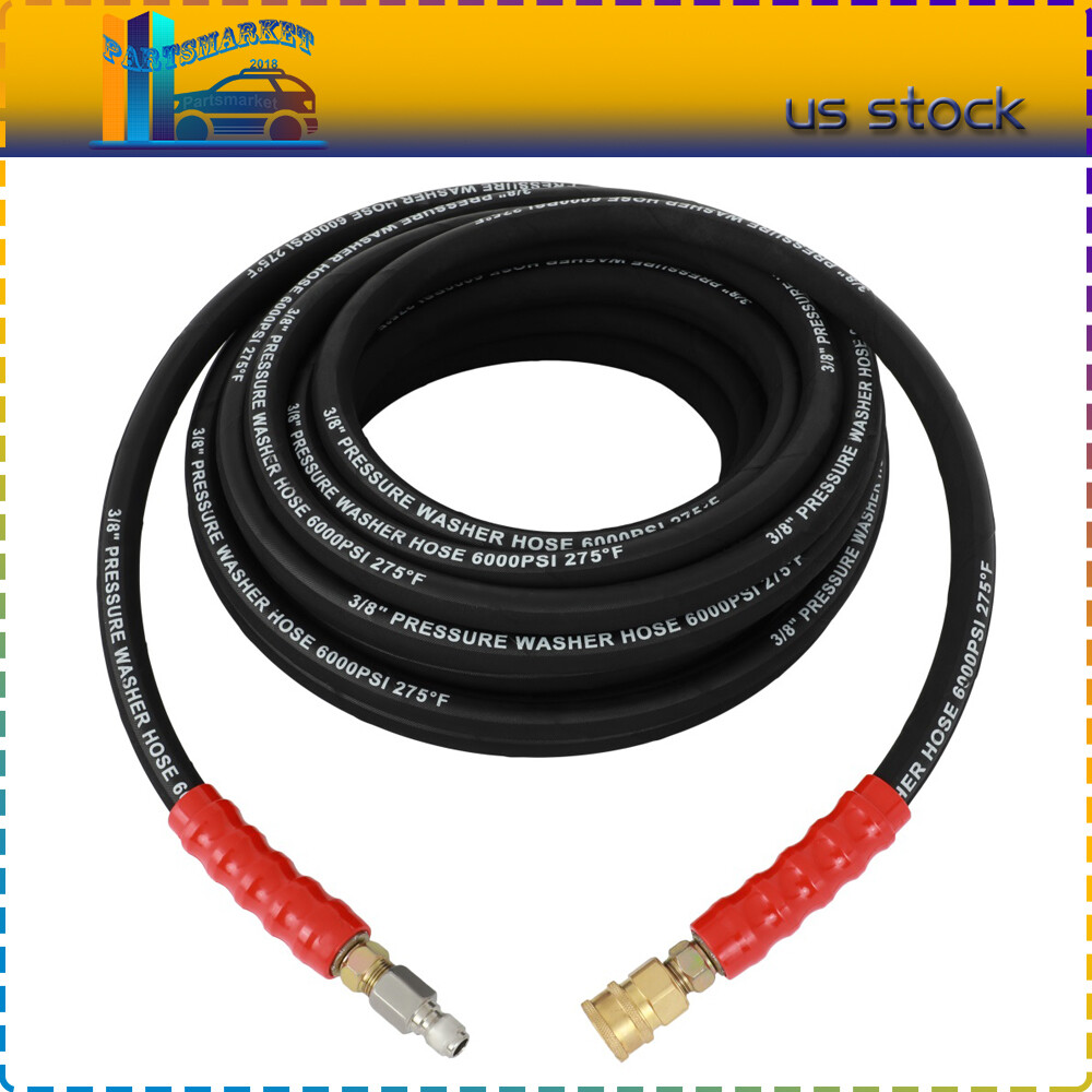 Pressure Washer Hose 6000 PSI 3/8″ x 50ft Non-Marking R2 Rating Free Shipping