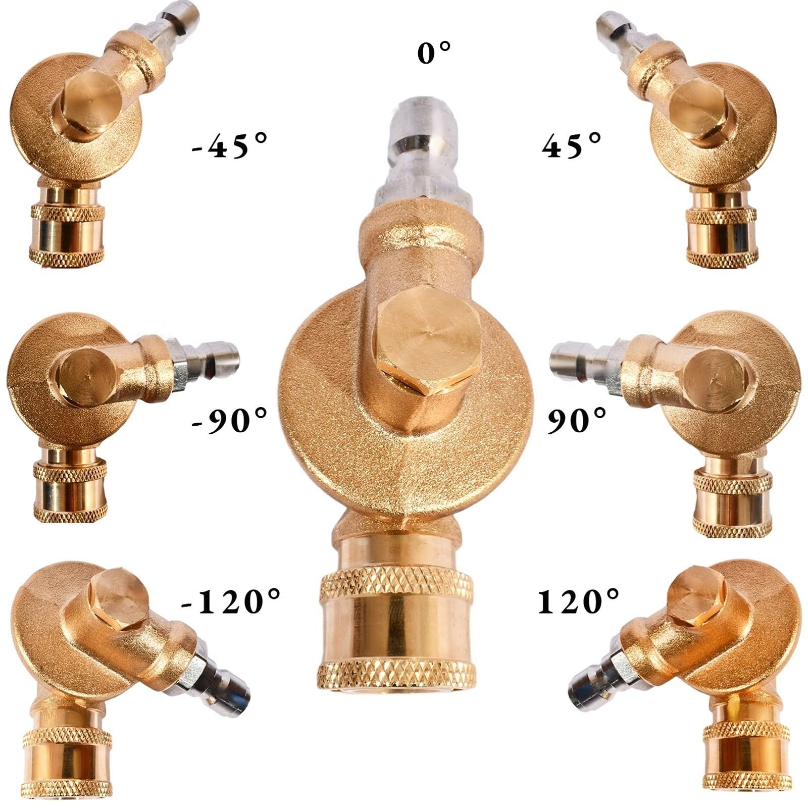 Pressure Washer Pivoting Coupler 1/4” Quick Connect 240° Rotation for Gutter & H