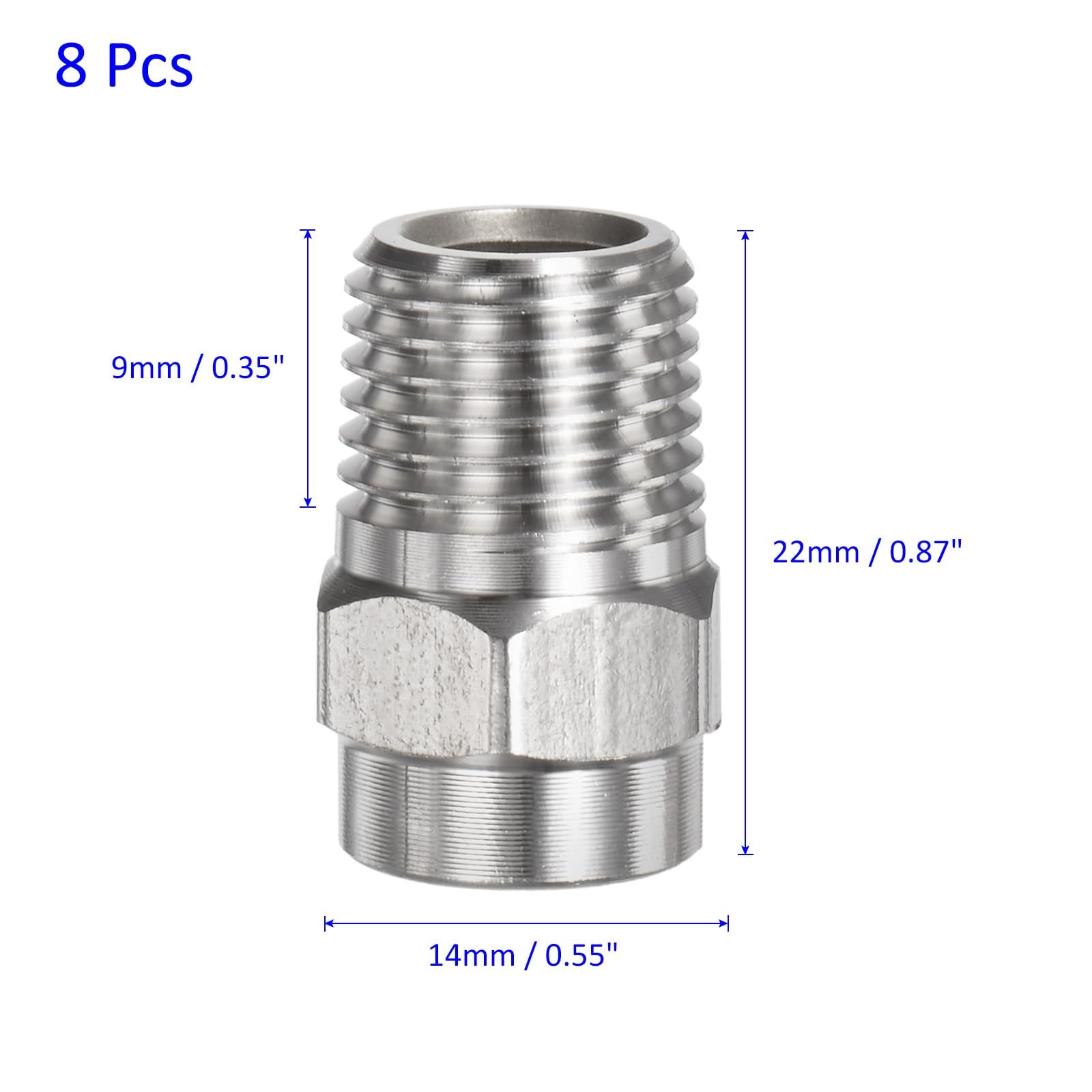 8 Pack Surface Clean Tips – 25 Degree 1/4″ NPT Male Pressure Washer Nozzles C…
