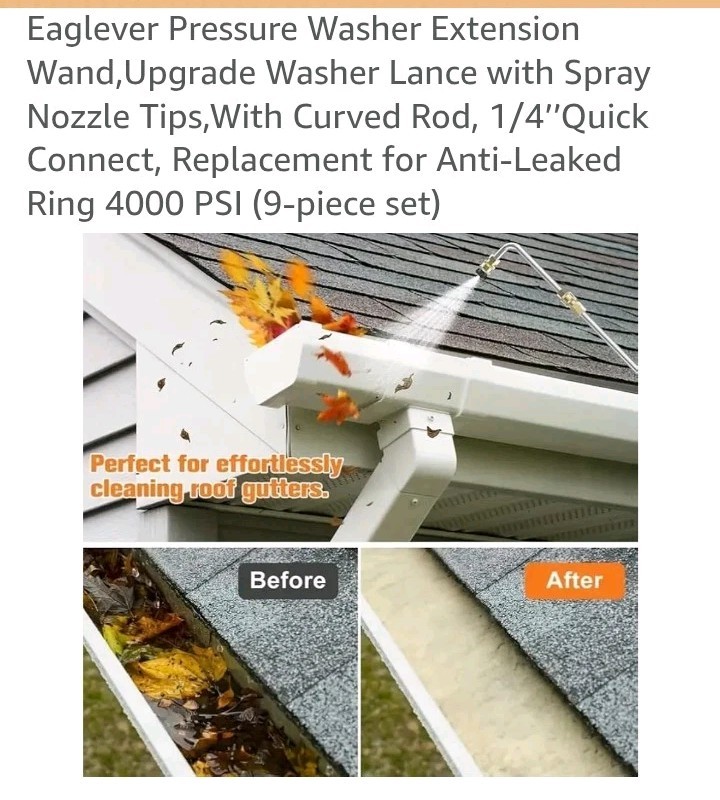 Eaglever Pressure Washer ExtensionWand, Upgrade Washer Lance with Spray Nozzle