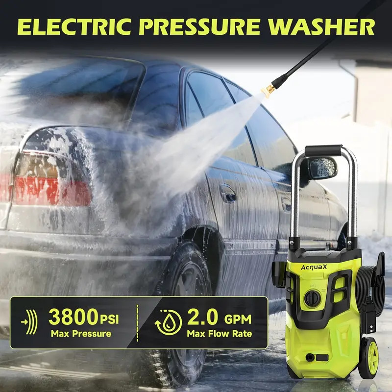 Acquax Electric Pressure Washer 3800 PSI 2 GPM High Pressure Washer Power Washer