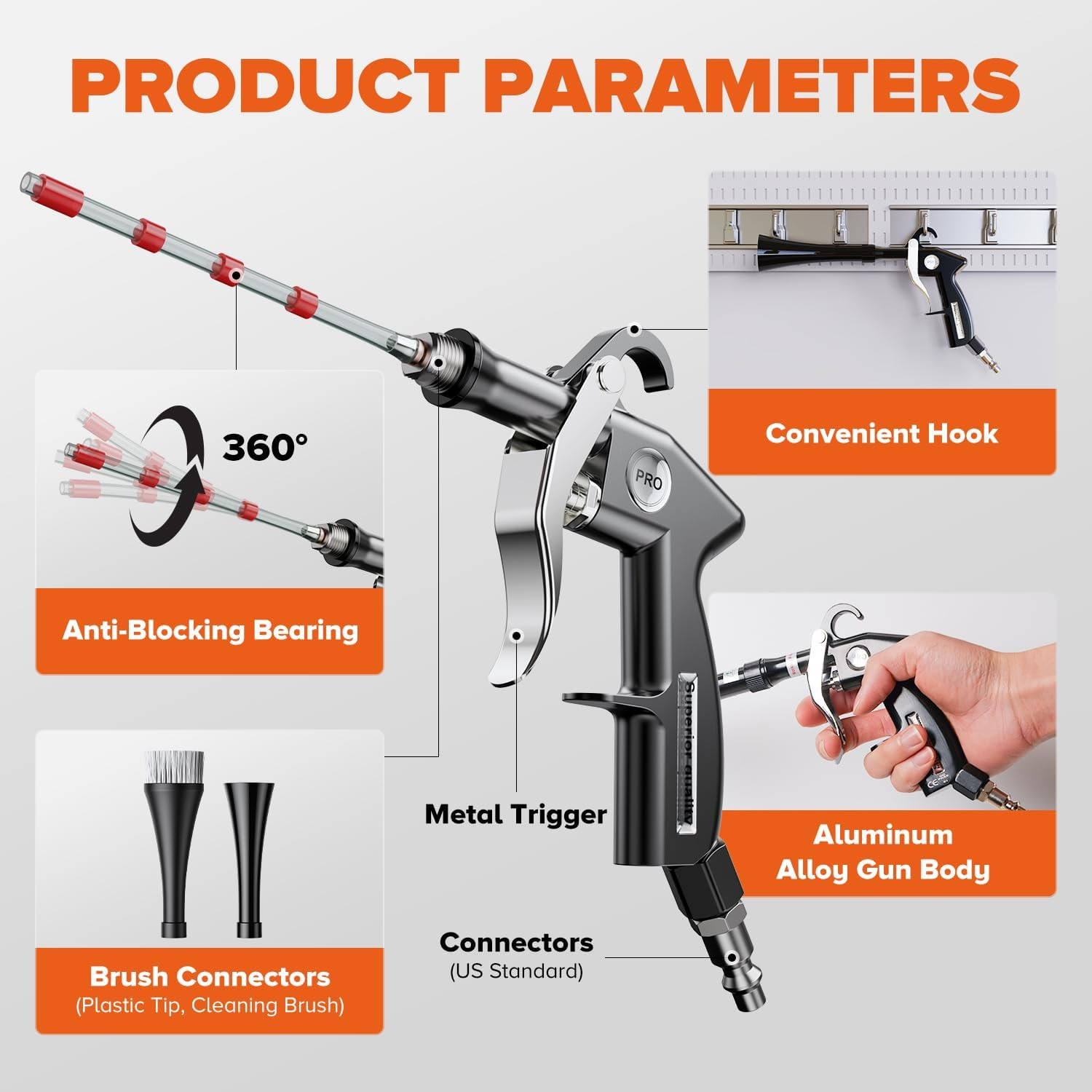 Tornado Car Cleaning Gun Interior Dryer Air Blow Gun, Automotive Tool Car Detail