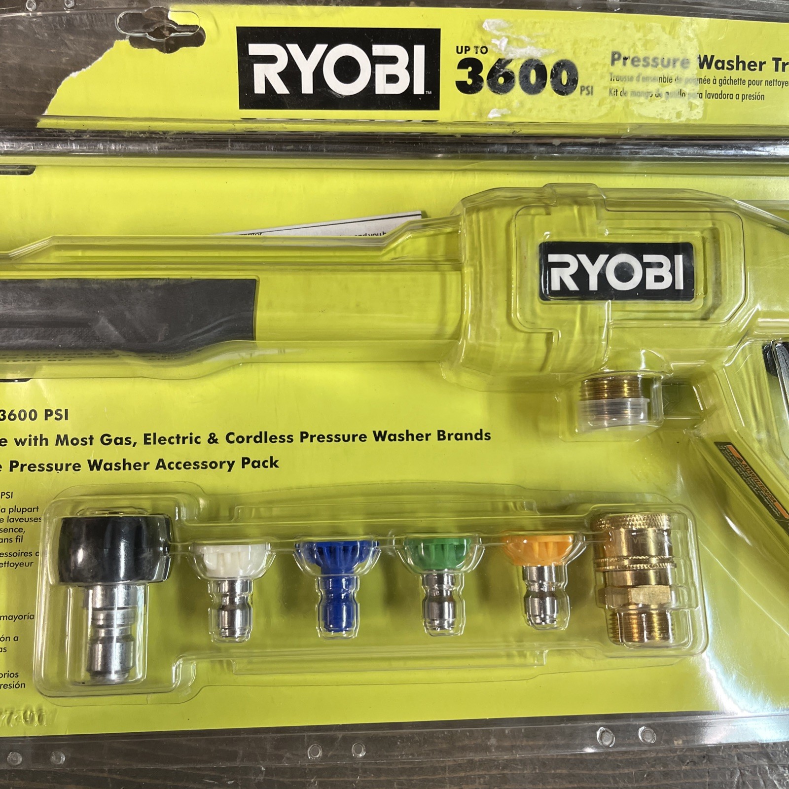 RYOBI Pressure Washer Trigger Handle Kit, Quick-Connect Adaptors, 3600 PSI