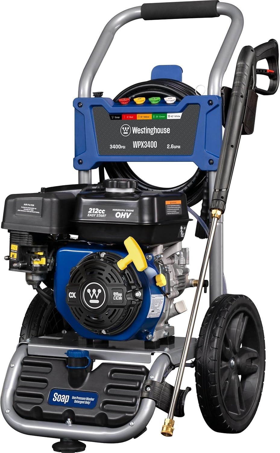 Westinghouse WPX3400 Gas Pressure Washer, 3400 PSI and 2.6 GPM,Onboard Soap Tank