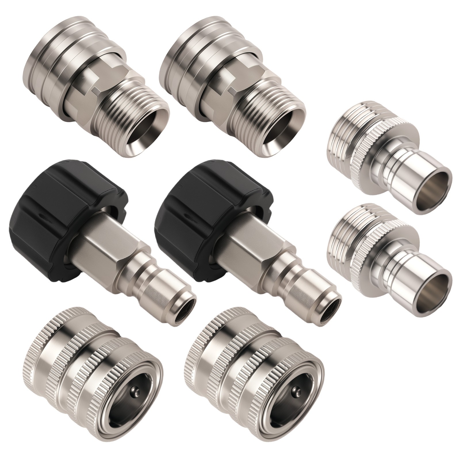 8PC M22-14mm Pressure Washer Quick Connect Adapter Stainless Steel Set