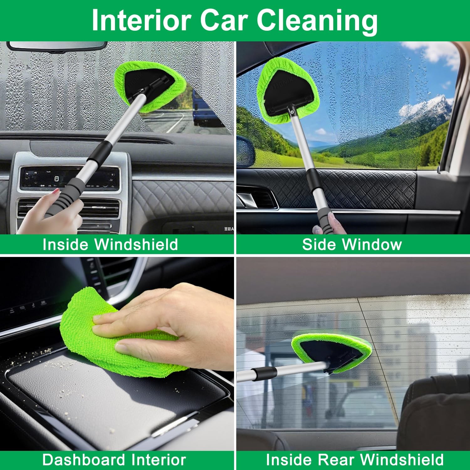 XINDELL 24inch Windshield Cleaner Tool – Upgrade Large Head Car Interior&Exte…