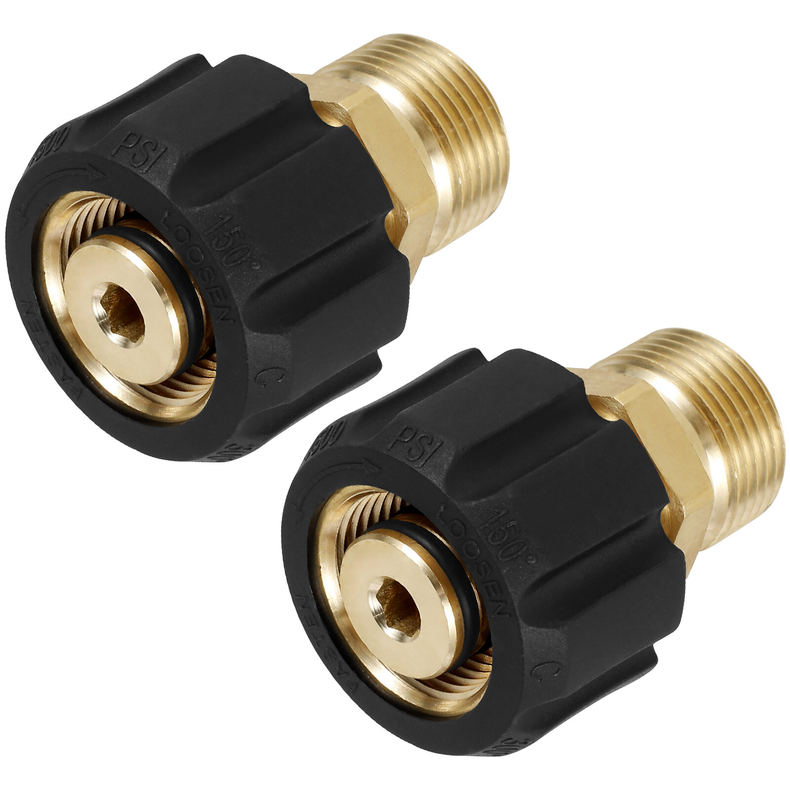 2-10x Pressure Washer Hose Adapter Brass M22 15mm Female to M22 14mm Male temzv