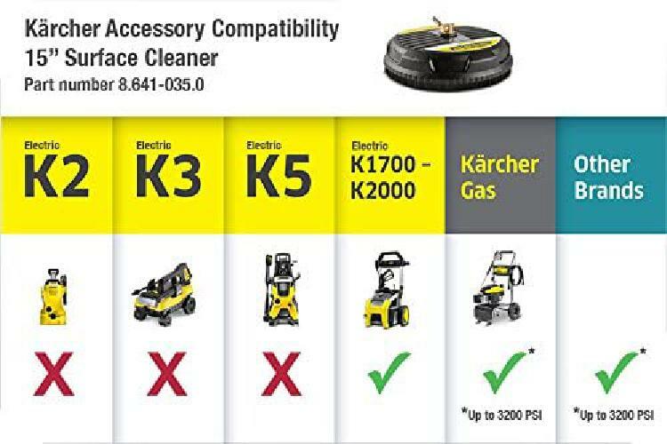 15 Inch Garage Floor Cleaner Washer Machine Kit Concrete Pressure Hard Surface
