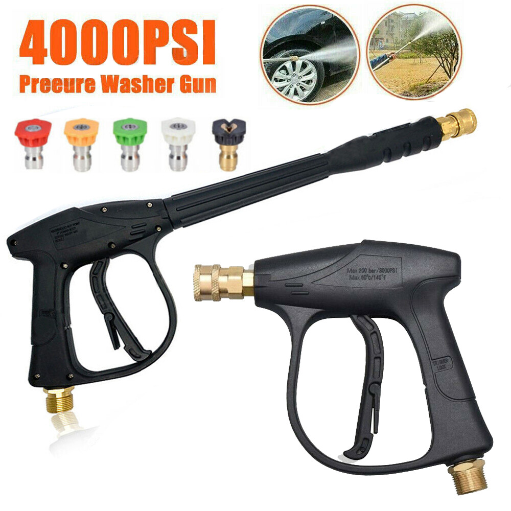 Pressure 4000PSI Car Power Washer Gun Spray Wand Lance Nozzle Hose Kit M22 M14