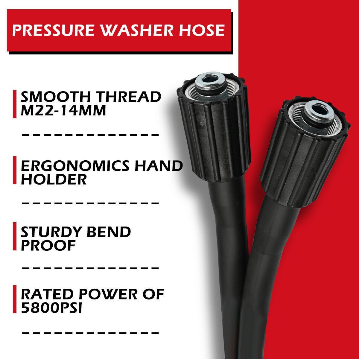 1/4″ M22 14mm Power Washer Hose for Ryobi, for Troy Bilt High Pressure Washer US