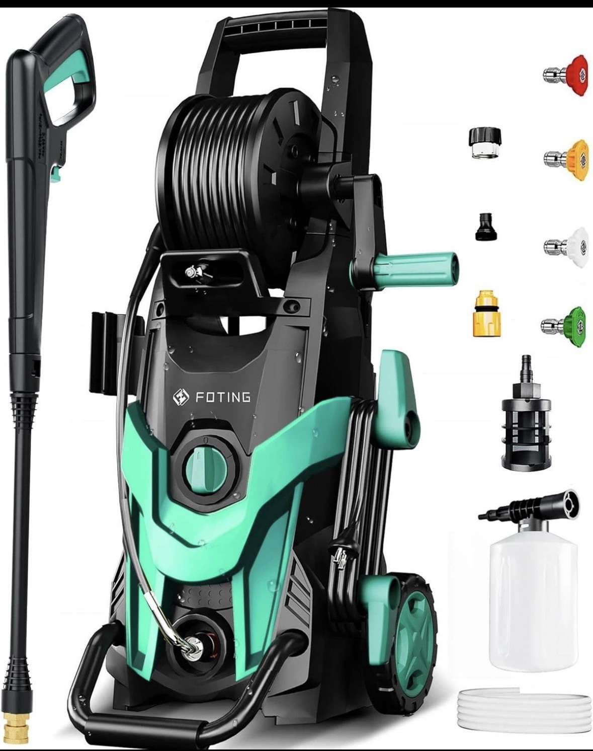 FOTING Electric Pressure Washer, 4600 PSI 3.2 GPM Power Washer with 4 Quick IPX5