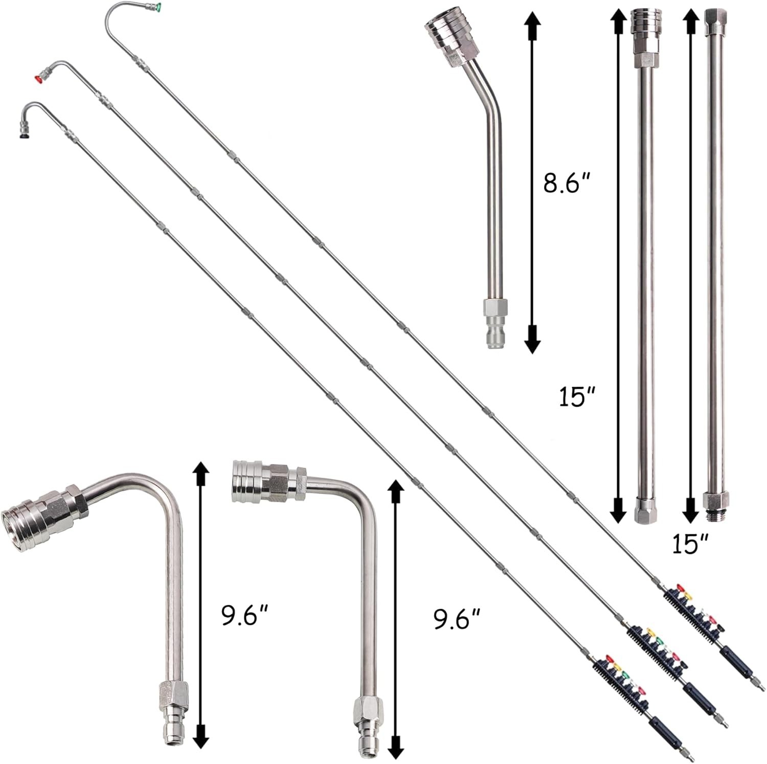 Upgrade Your Cleaning Power: 9 Stainless Steel Extension Wands for 4000 PSI