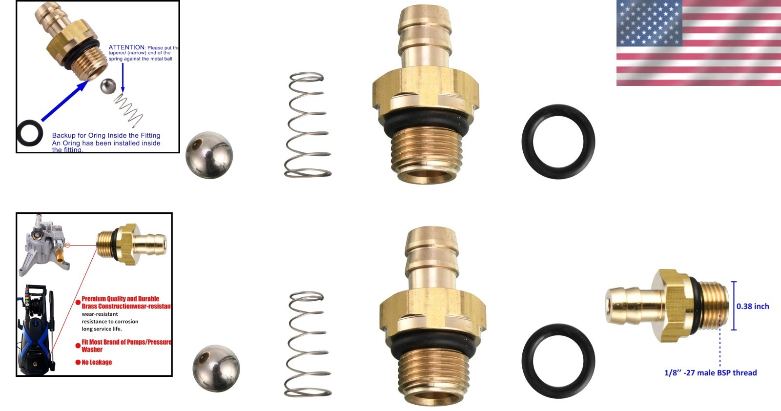 Heavy-Duty Brass Chemical Injector Set for 203640GS, 190593GS & 190635GS