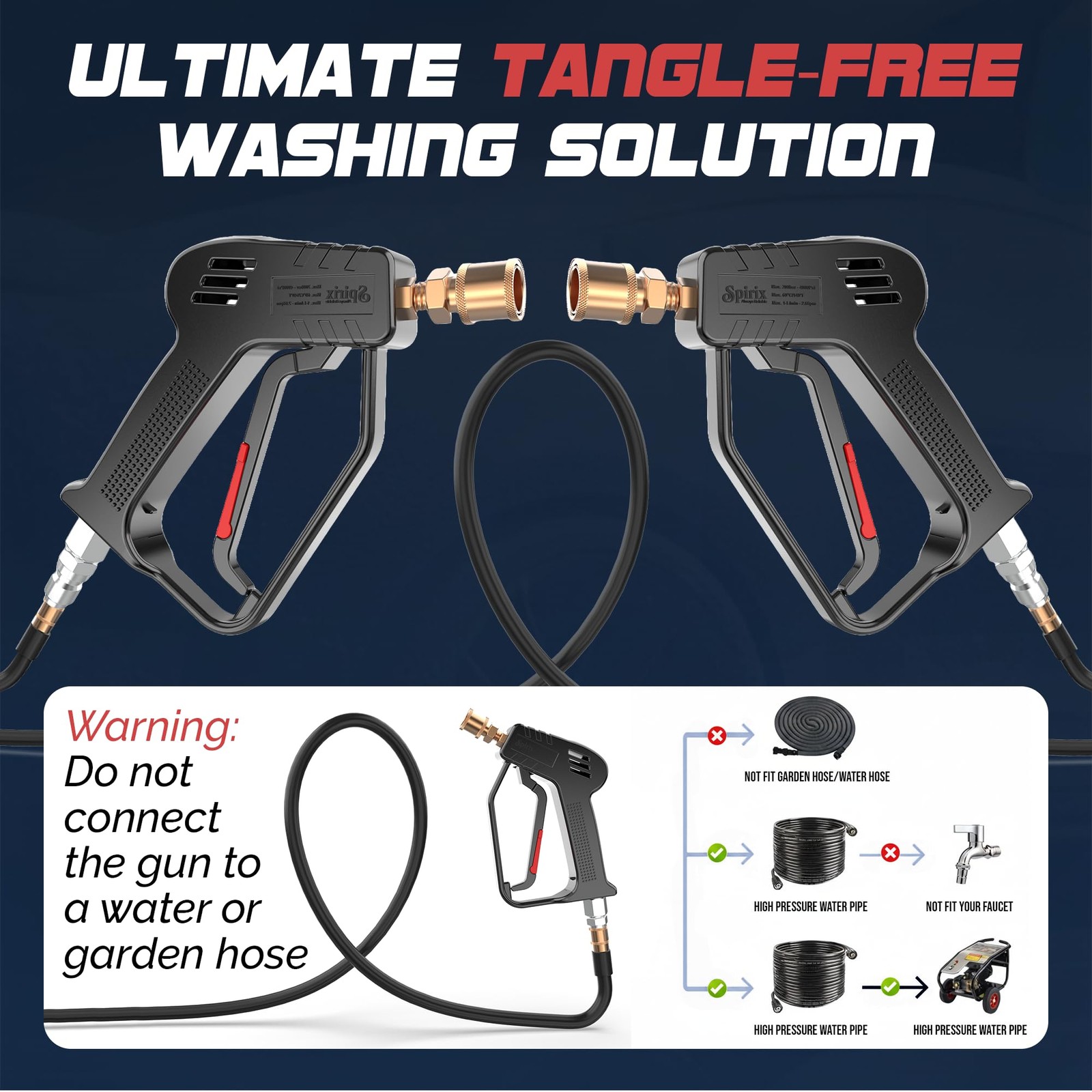 Pressure Washer Gun 4000 PSI Short Power Washer Gun