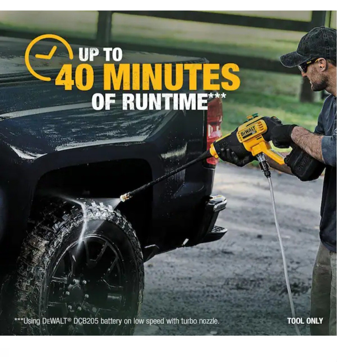 DEWALT 20V MAX 550 PSI Cold Water Power Cleaner (TOOL ONLY) DCPW550B