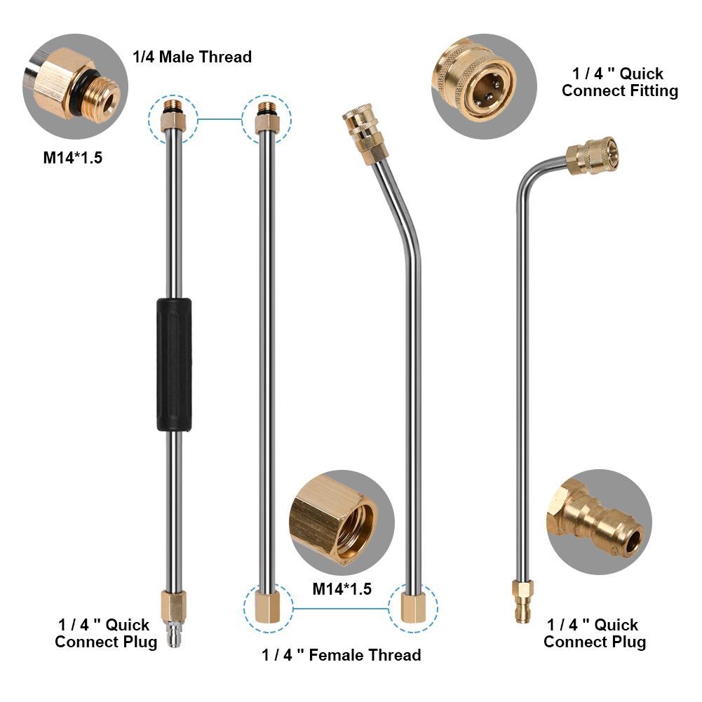 High-Pressure Washer Extension Wand Replace Lance Gutter Cleaner Nozzle 4000 PSI
