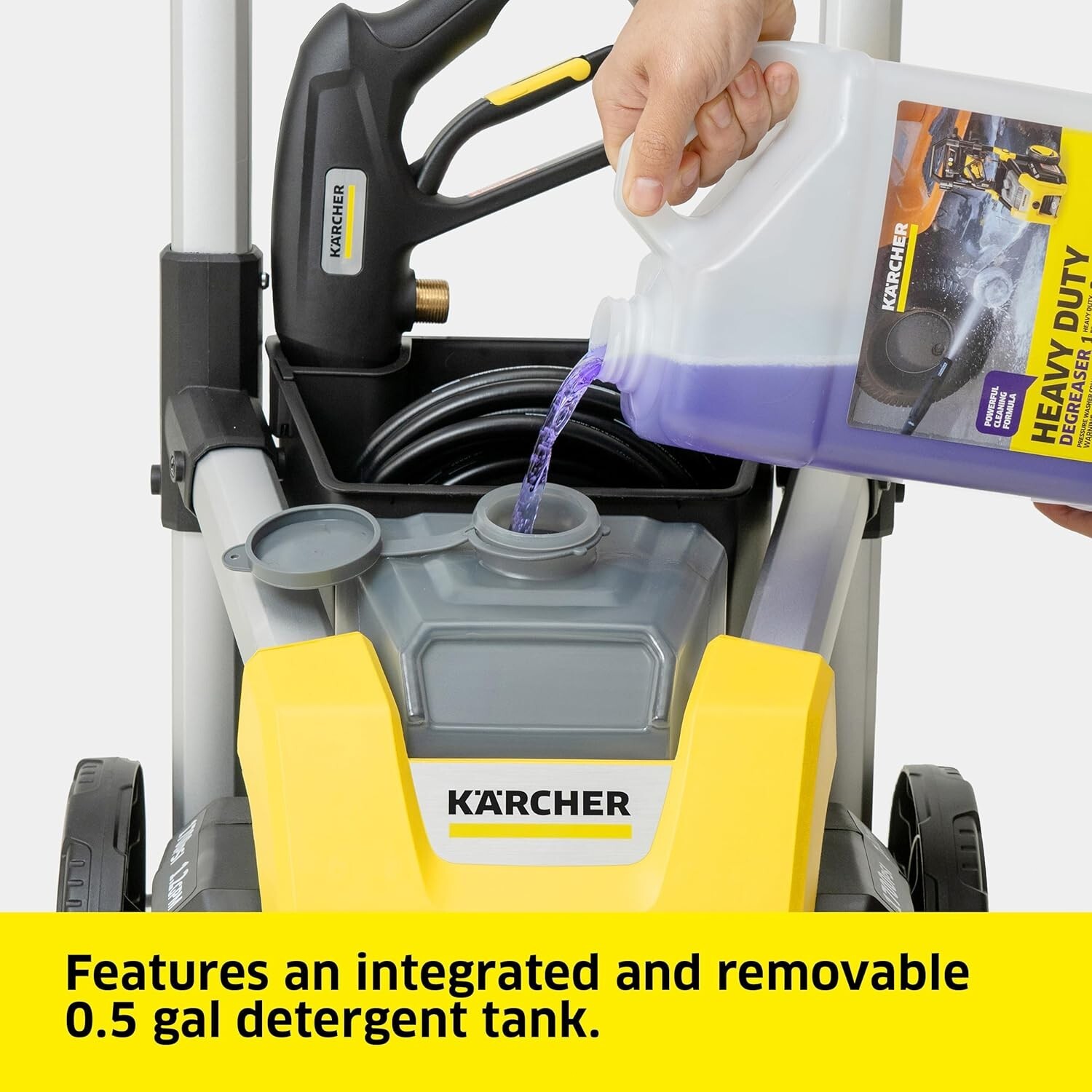 Pressure Washer K1700, Max 2125 PSI, 3 Spray Nozzles, Detergent Tank, For Cars,