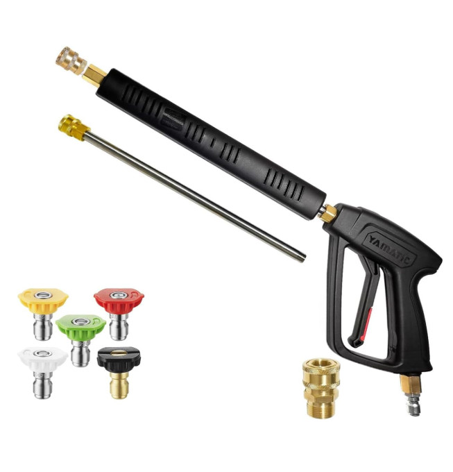 Pressure Washer Gun Wand with Swivel, 3/8″ Plug & M22 Coupler, 4000 PSI