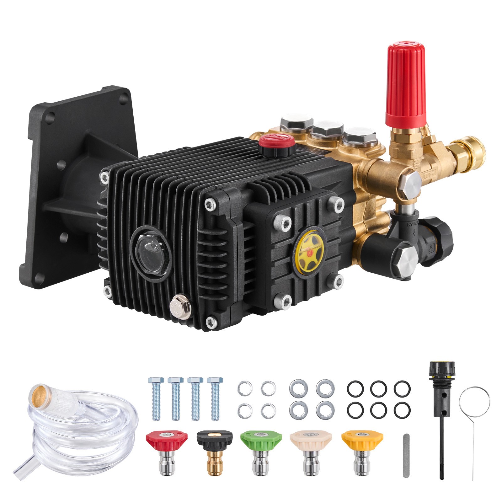 Uimoso 4400 PSI Horizontal Triplex Plunger Pump, 1″ Shaft, 4.4 GPM