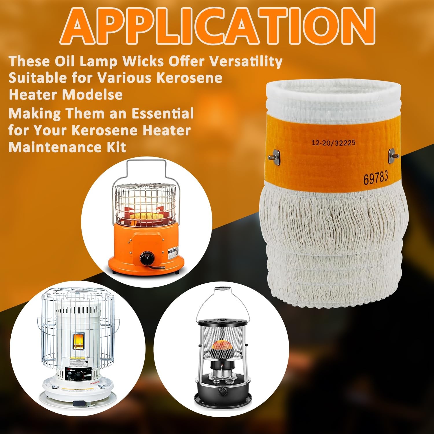 32225 Kerosene Heater Replacement Wicks for Kero World KW-24C 1, White