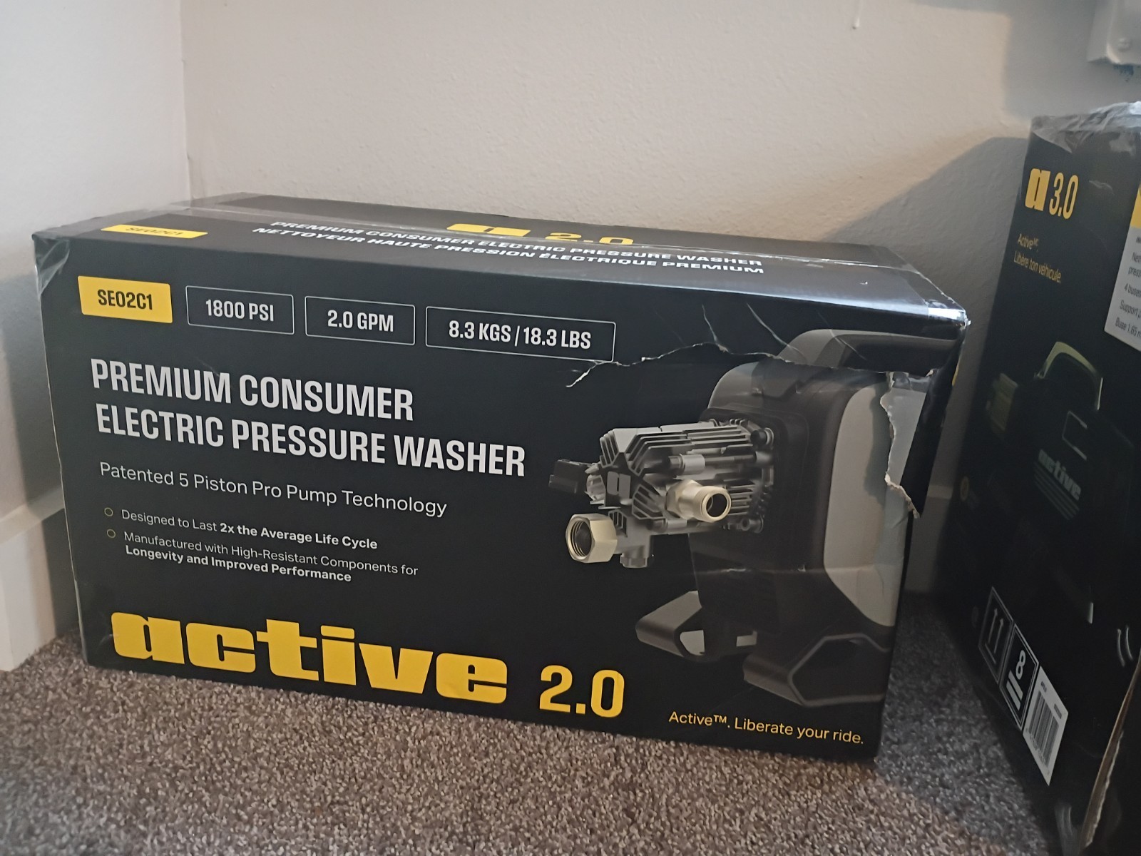 Active 2.0 Electric Cold Water Pressure Washer 1800 PSI 2.0 GPM 5-Piston
