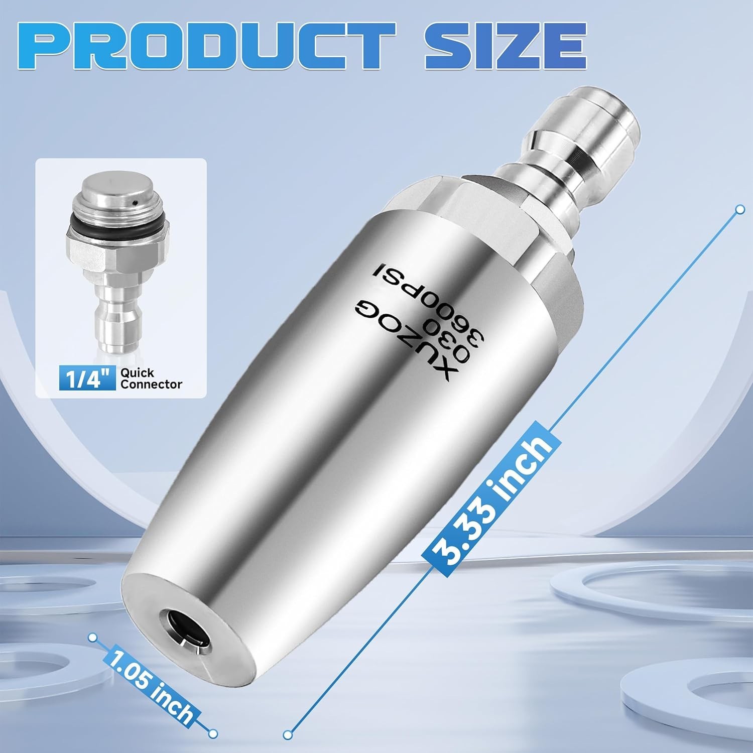 Turbo Nozzle Pressure Washer, 3600 PSI Stainless Steel Power Washer Nozzle Tip,