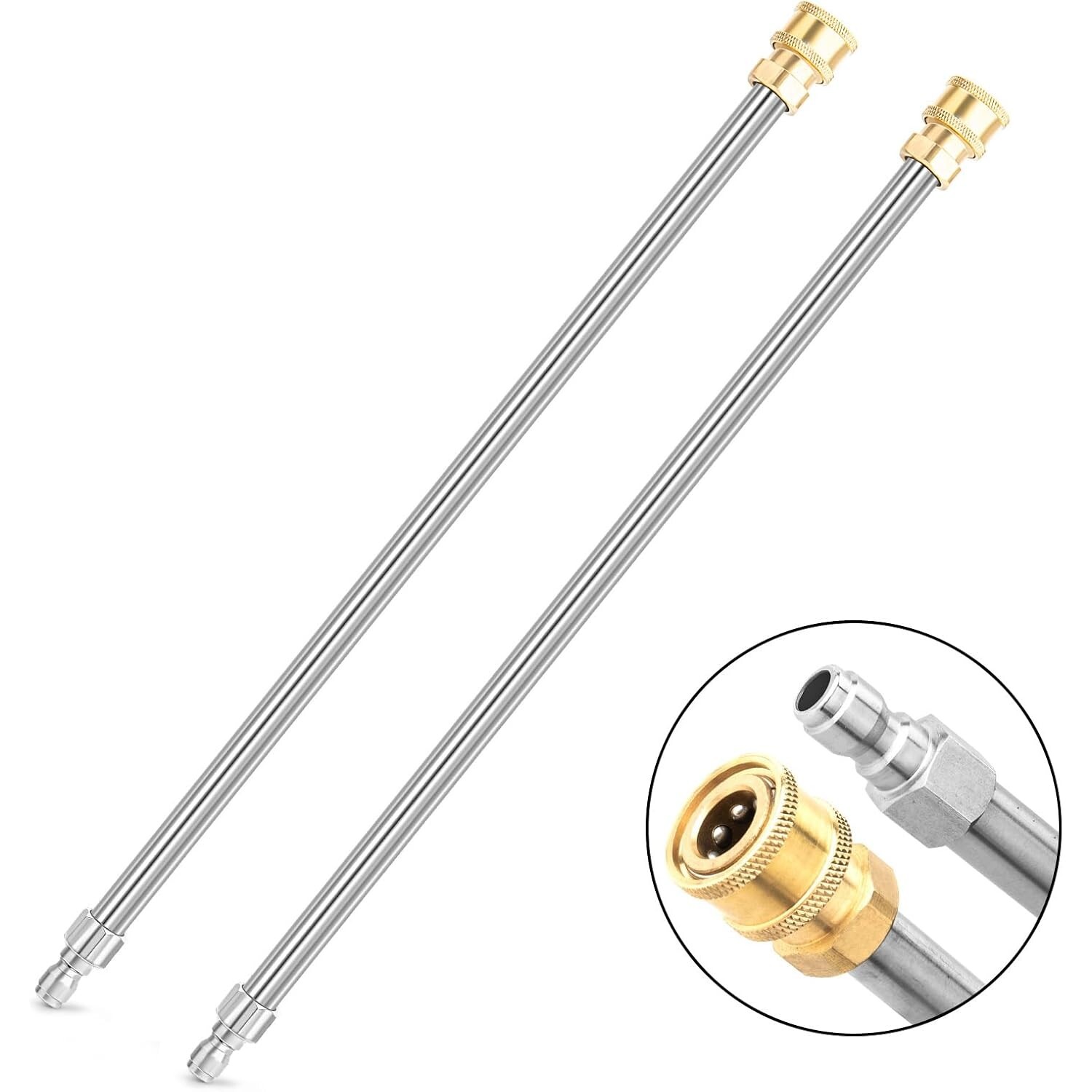 Pressure Washer Extension Wand 2 Pack 17 Inch Stainless Steel Quick Connect