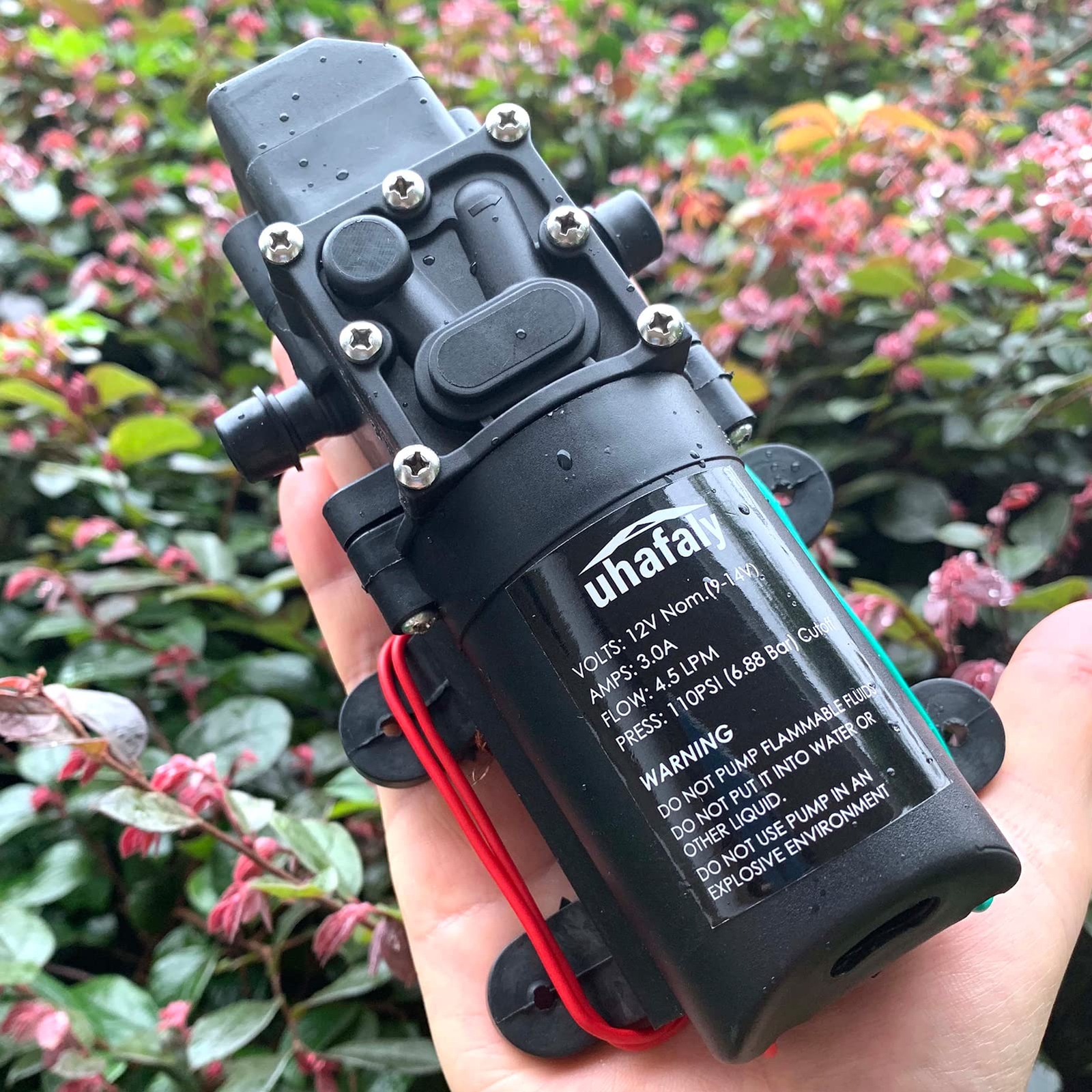 12V DC Fresh Water Pump with 2 Hose Clamp 12 Volt Diaphragm Pump Self Priming