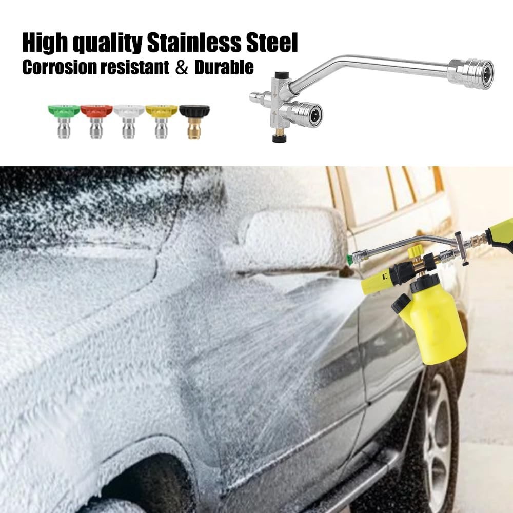 Foam Cannon Dual Connector Accessory Pressure Washer Double Tip Attachment